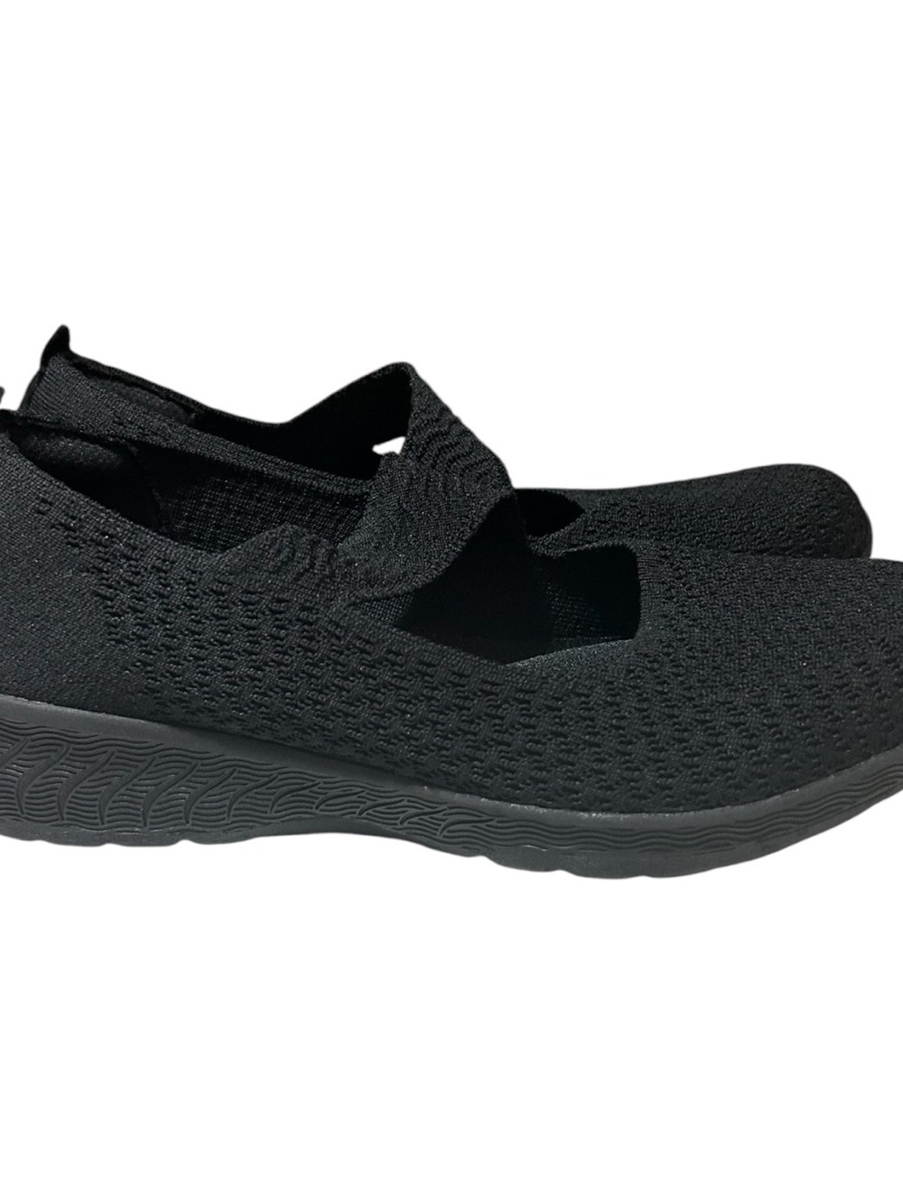 Skechers Black Knit Mary Jane Slip-On Flats size 8.5